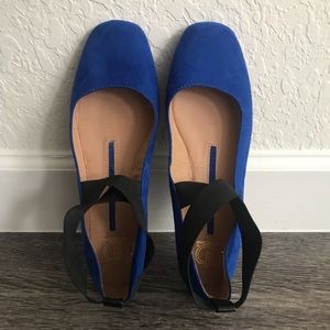 Blue ballet flats